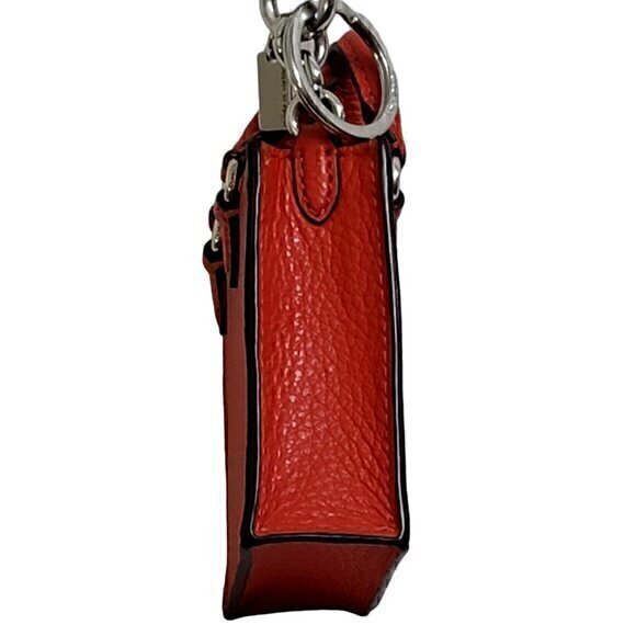 Coach Leather Mini Tote North South Red Bag Charm Keyring - Picture 3 of 9